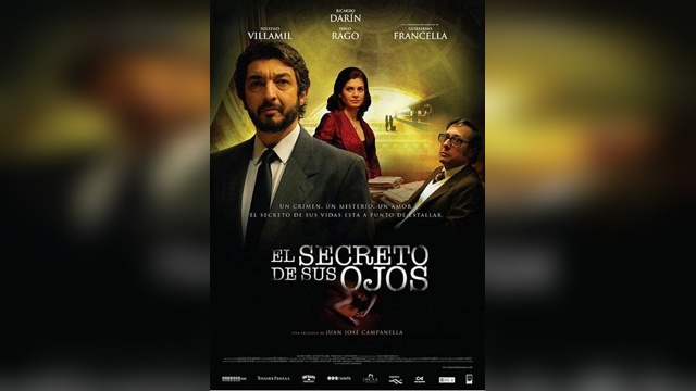 Póster de la película El secreto de sus ojos, parte del Cineclub 2025 de Casa Argentina de Houston.